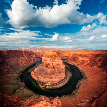 Famous Horseshoe Bend of the Colorado River in northern Arizona