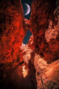 At night, under the light of stars. Valle de la Luna (Moon Valley) close to San Pedro de Atacama, Chile