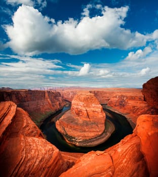 Famous Horseshoe Bend of the Colorado River in northern Arizona