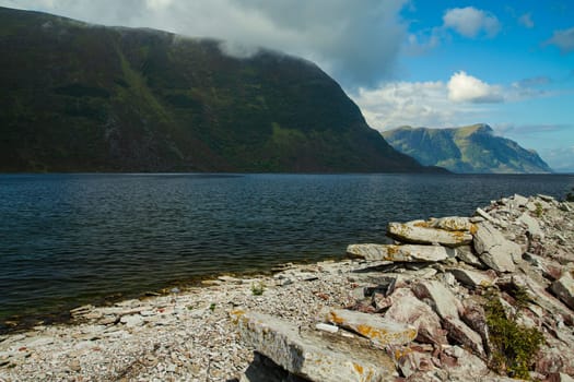 natural landscape at geirangerfjord . Norway mountain