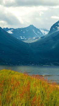 natural landscape at geirangerfjord . Norway mountain