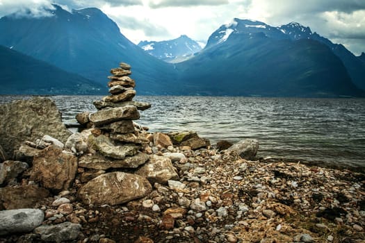 natural landscape at geirangerfjord . Norway mountain