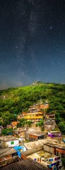 Favela night. Rio de Janeiro Slums at Night