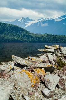 natural landscape at geirangerfjord . Norway mountain
