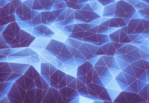 3D illustration. Abstract image, connections in lines and geometric shapes. Concept of technology for use as background.