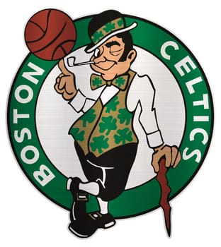 Boston Celtics metallic illustration basketball