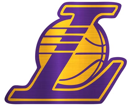 Los Angeles Lakers metallic illustration basketball