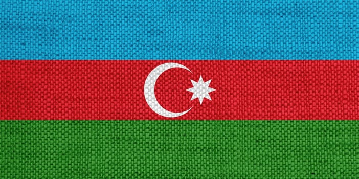 Flag of Azerbaijan on old linen