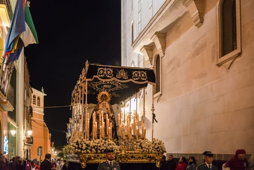 BADAJOZ, SPAIN - MARCH 268 2018: Holy Mary of the greatest pain in Holy Week