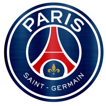 PSG Paris Saint Germain metallic logo illustration