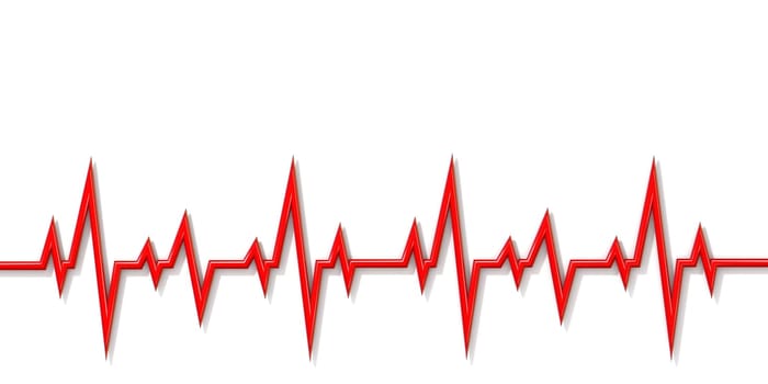 Cardiogram line 3D rendering illustration isolated on white background