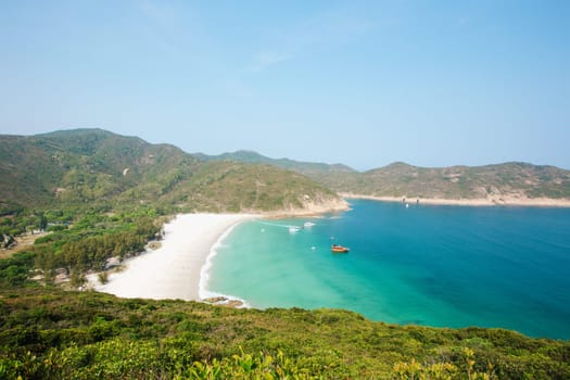 Hong Kong beach at daytime, hiking path