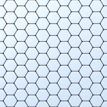 Hexagonal grid 3D render illustration