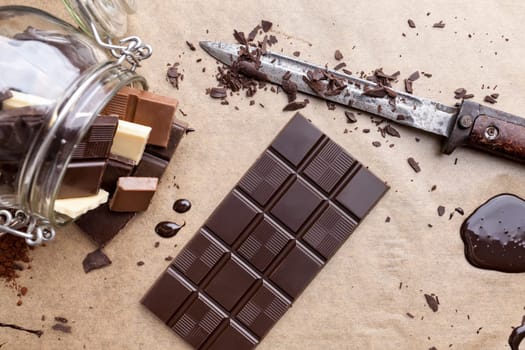 Delicious dark chocolate background