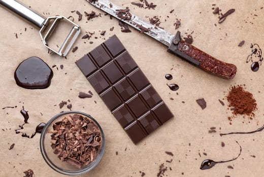 Delicious dark chocolate background