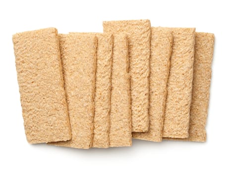 crisp bread graham isolated on white background. top view