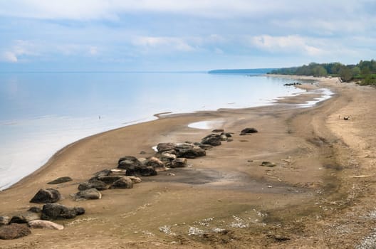 Morning landscape on a beach of Baltic sea