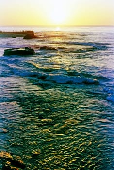 Pier at sunset in  La Jolla , California
