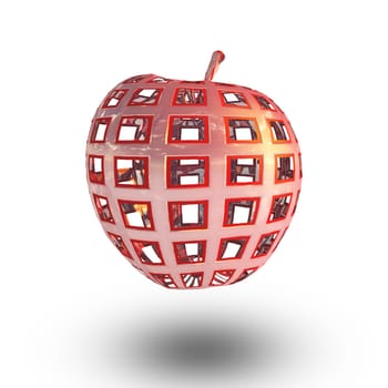 3D rendered Apple. White background