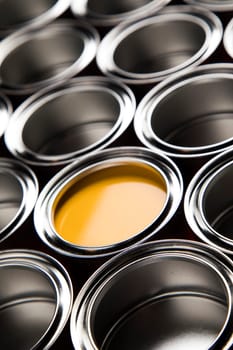 Tin metal cans, Painting background