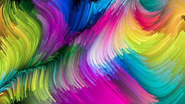 Color In Motion series. Background composition of  liquid paint pattern on the subject of design, creativity and imagination to use as wallpaper for screens and devices