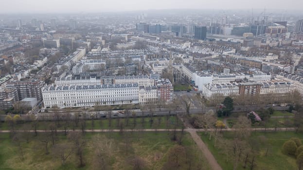 Aerial view of London Hyde Park UK United Kingdom drone top view