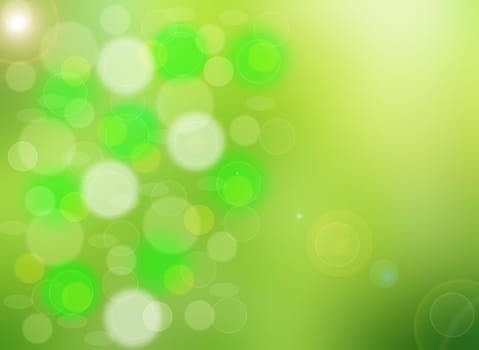 Abstract green light spring bokeh background.