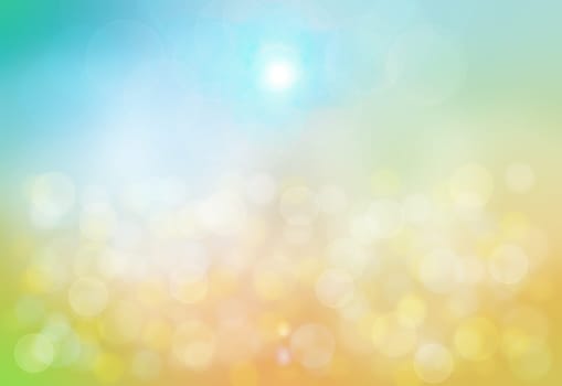 Abstract  pastel colored summer bokeh background. Concept summer holidays. A glorious summer's day with sunshine at blue sky and with  bright colors of nature.