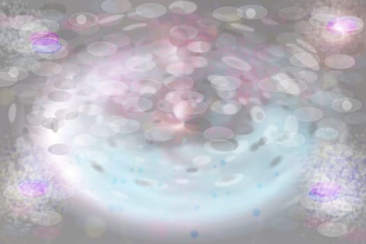Abstract Blue white blurred circle Bokeh with ellipsen spotlight. Bright beautiful illustration that gives the impression of space.