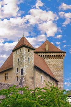 France, Annecy - May 01, 2018: The castle of Annecy is an old castle of the thirteenth century, renovated several times, located in the municipality of Annecy. It was an ancient residence of the Counts of Geneva.