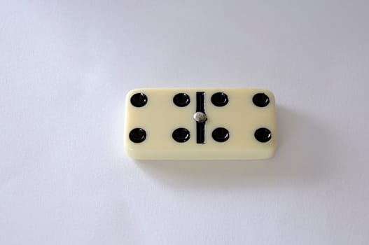 domino isolated white background four game piece