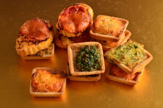 Buffet, treats on the golden table