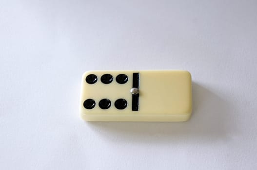 domino isolated white background six zero game piece