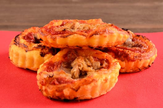 pizza - finger food on table of restaurant