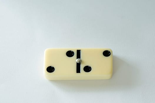 domino isolated white background two game piece