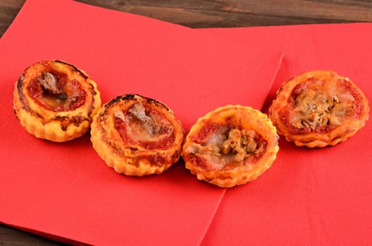 pizza - finger food on table of restaurant