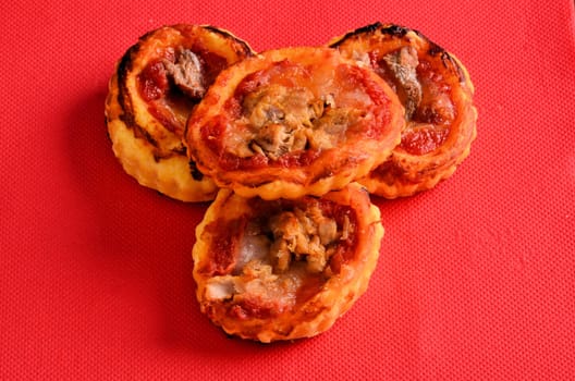 pizza - finger food on table of restaurant