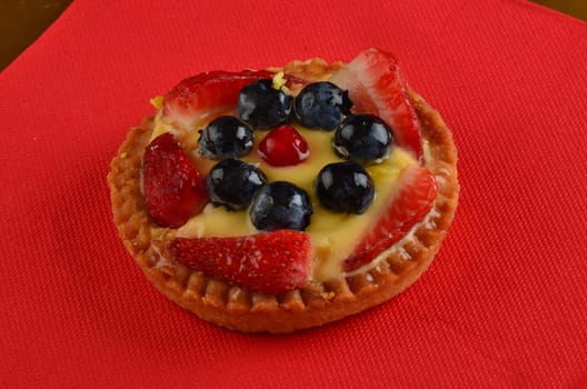 fresh red fruit pie in restaurant