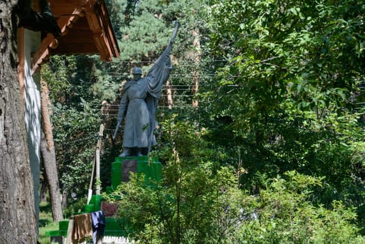 A monument in an ukrainian forest