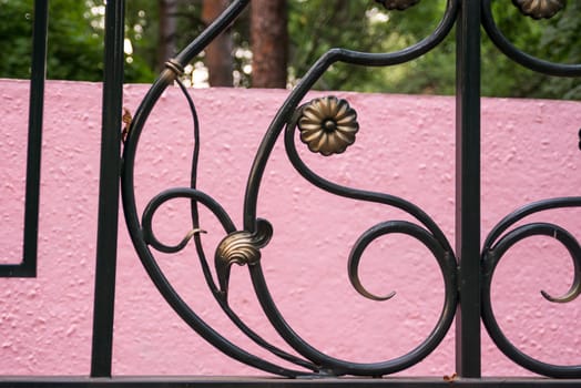 particular of an iron fence surround the park
