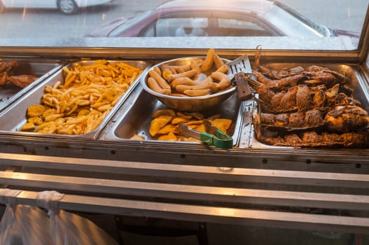 Fried fish from street food in dominican republic