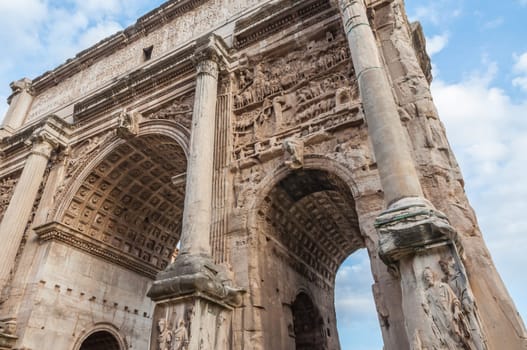 landscape of roman forum in roma italy