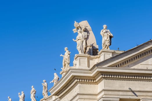 Rome, Italy - January 04, 2015: Particulars of San Pietro Church, Rome Italy