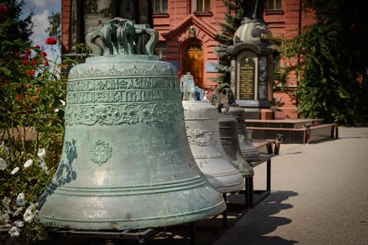 Old Bells outside an Orthodox church in Kharkiv, Ukraine