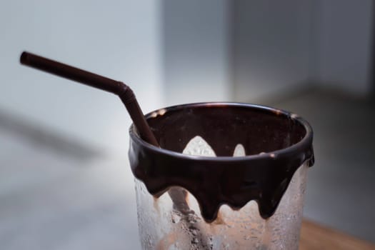 Craft melted chocolate delicious drink, stock photo