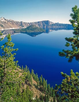 Crater Lake with Wizard Island, Oregon