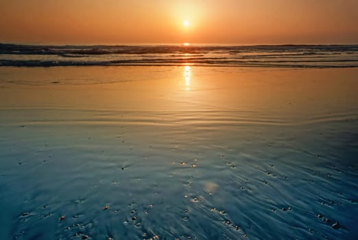 Sunset at Pacific Coast in California