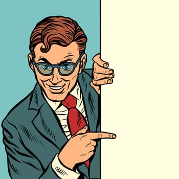 man points copy space background. Pop art retro vector illustration vintage kitsch drawing