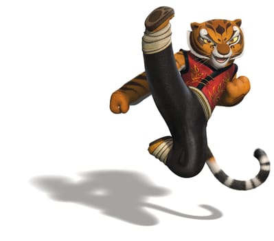 Master Tigress kung fu panda illustration cartoon jump