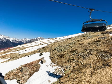 The Alpe d Huez ski domain in the French Alps